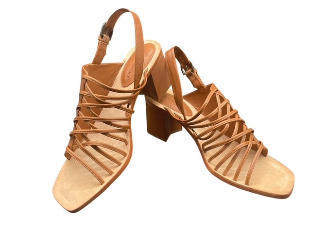 BERNARDO LEATHER LACE-UP BLOCK HEEL SANDALS 11M (1 of 14)