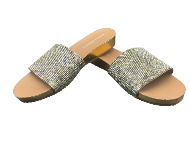 SANDRA ROBERTS METALLIC TEXTURED SANDALS 10M (1 of 6)