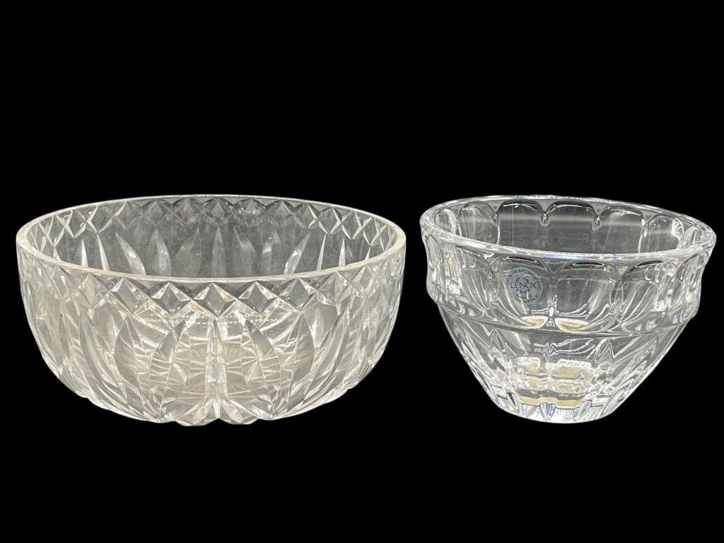 SET OF 2 CUT CRYSTAL SERVING BOWLS 9" & 7" (1 of 10)