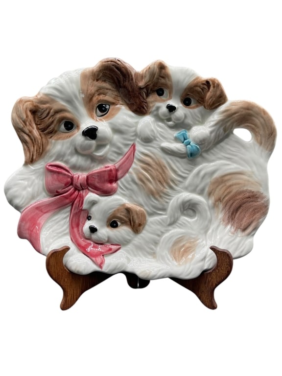 CERAMIC PUPPY FIGURAL SERVING DISH (1 of 5)