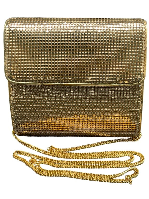 WHITING & DAVIS GOLD METAL MESH EVENING BAG (1 of 9)