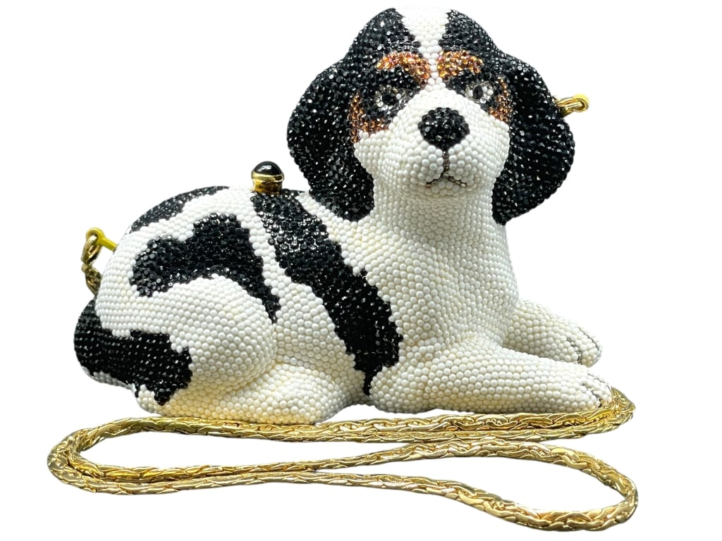 K. BAUMANN CAVALIER DOG CRYSTAL EVENING BAG (1 of 8)