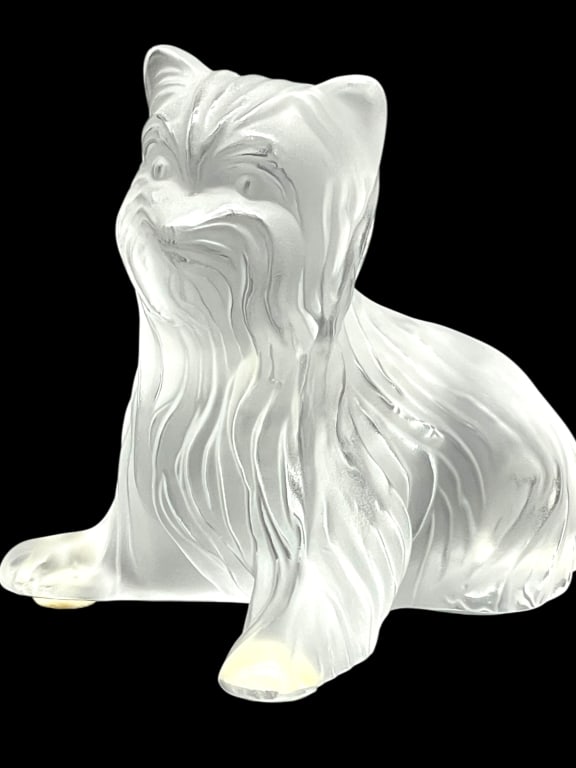 LALIQUE FRANCE YORKIE CRYSTAL FIGURINE 3.5" (1 of 6)