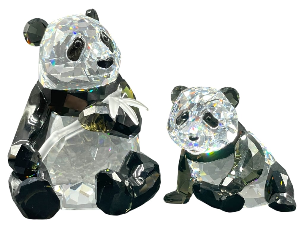 SWAROVSKI MOTHER &CUB PANDA CRYSTAL FIGURINES 3.5" (1 of 7)