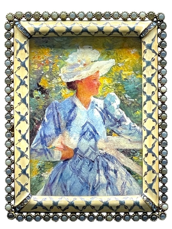 JAY STRONGWATER ENAMEL & CRYSTAL PHOTO FRAME 5" (1 of 7)