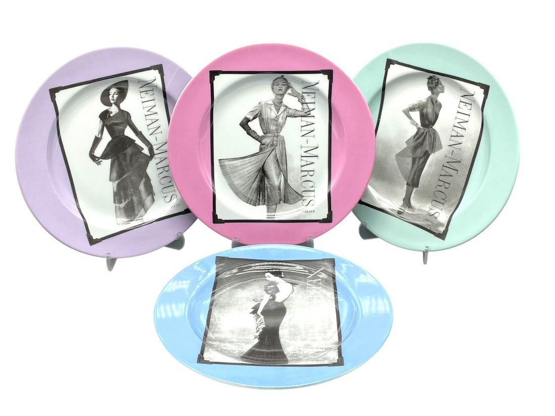4 NEIMAN MARCUS FASHION PORTRAIT PLATES W BOX 8" (1 of 11)