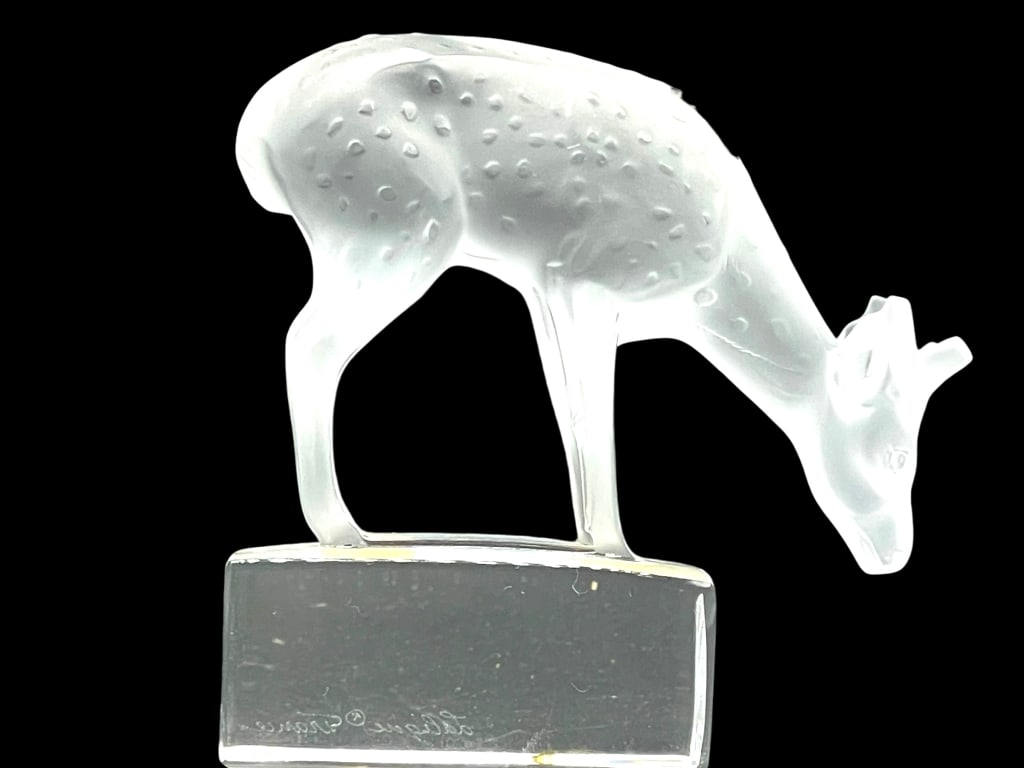 LALIQUE FRANCE FROSTED CRYSTAL FAWN FIGURINE 3" (1 of 6)