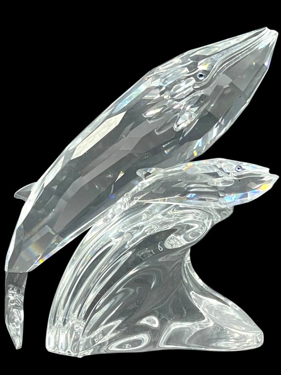 SWAROVSKI CARE FOR ME WHALES CRYSTAL FIGURINE 6" (1 of 9)