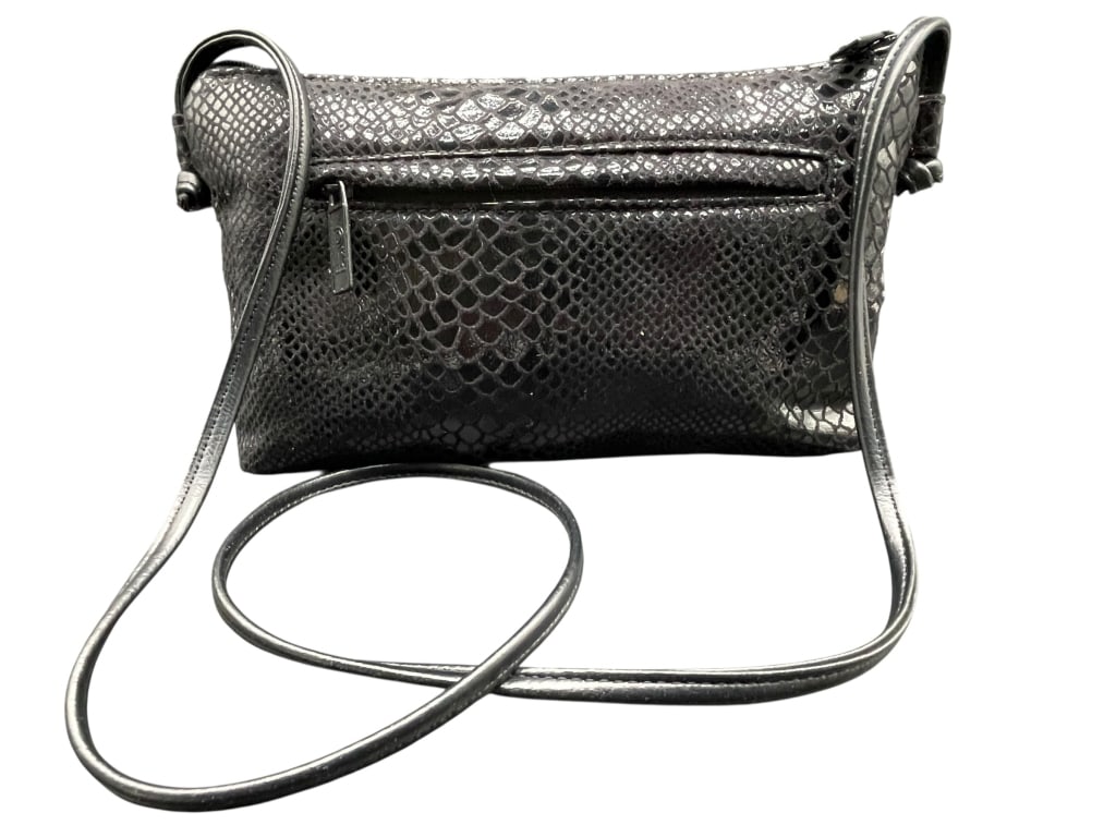 PINKY BLACK SNAKESKIN EMBOSSED CROSSBODY BAG (1 of 6)