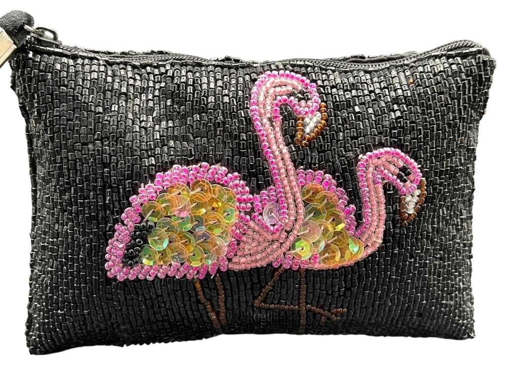 VTG BAGS BY PINKY BEADED FLAMINGO CLUTCH (1 of 7)