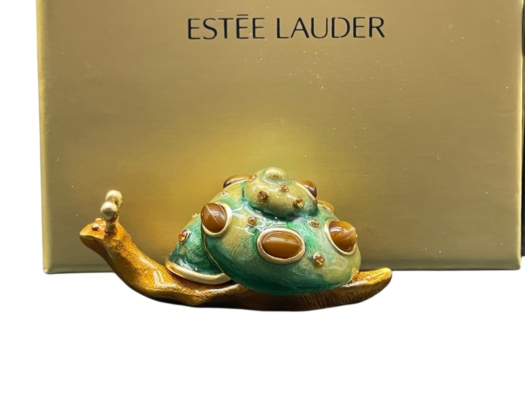 NIB STRONGWATER ESTEE LAUDER SNAIL PERFUME COMPACT (1 of 8)