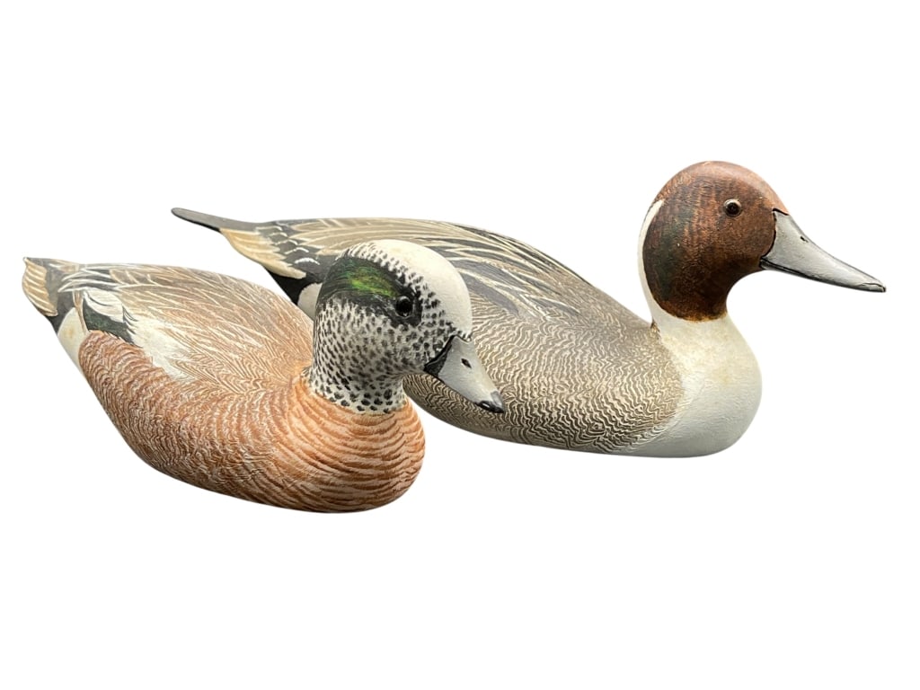 JB GARTON HAND CARVED WATERFOWL DECOY PAIR (1 of 8)
