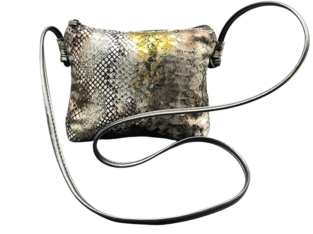 PINKY PYTHON EMBOSSED METALLIC CROSSBODY - 2