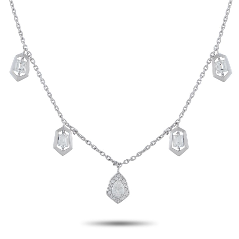 18K WHITE GOLD 1.37CT DIAMOND NECKLACE (1 of 4)