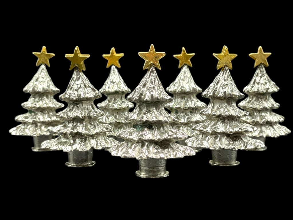 7 STUDIO 56 CHRISTMAS TREE PLACE CARD HOLDERS 2.5" (1 of 5)