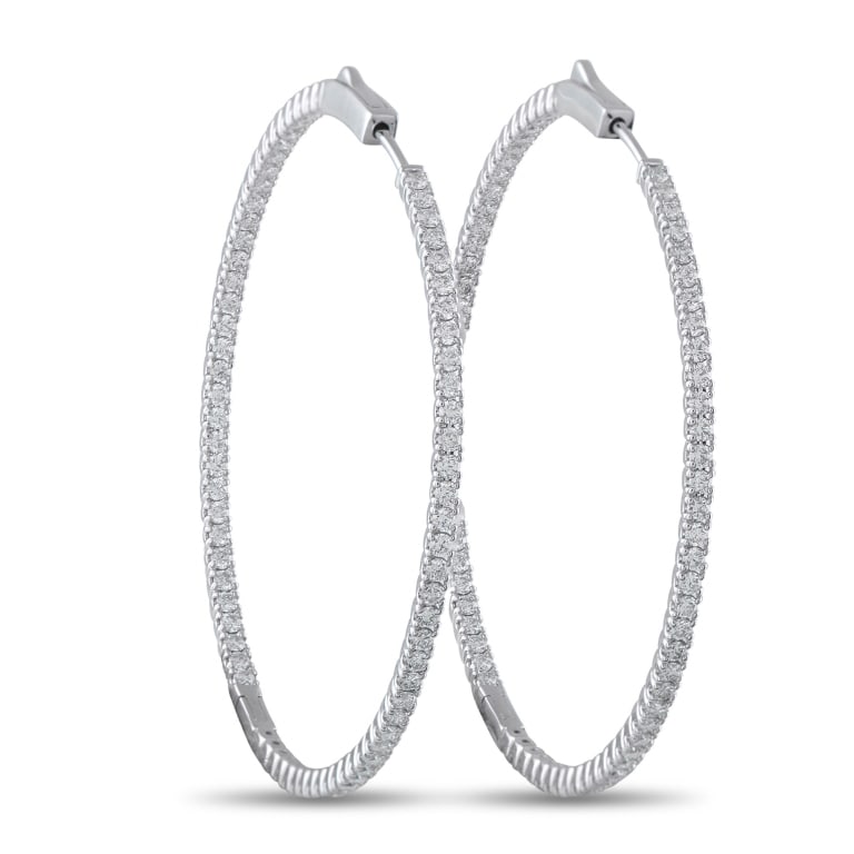14K 2.40CT DIAMOND INSIDE-OUT HOOP EARRINGS (1 of 5)