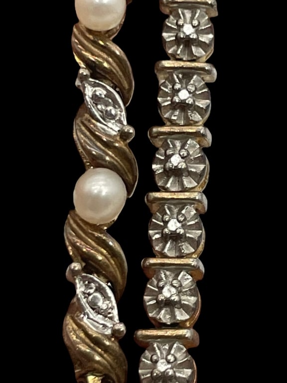 LOT OF 2 ELEGANT 925 STERLING TENNIS BRACELETS 7" (1 of 11)