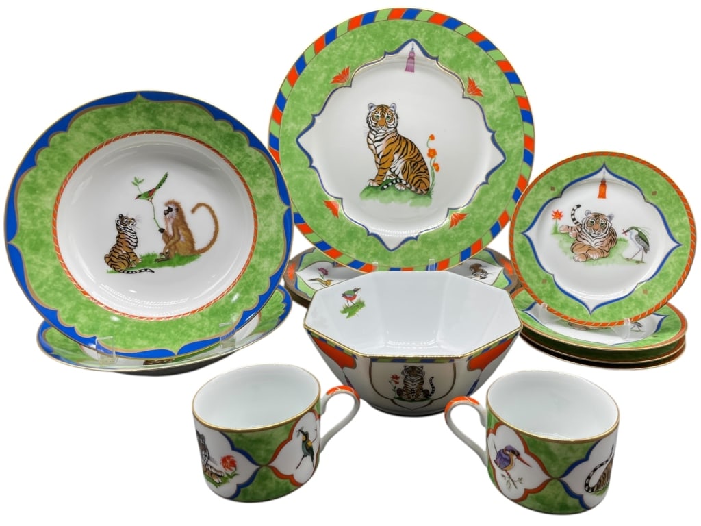 13 PIECE LYNN CHASE TIGER RAJ TABLEWARE (1 of 12)