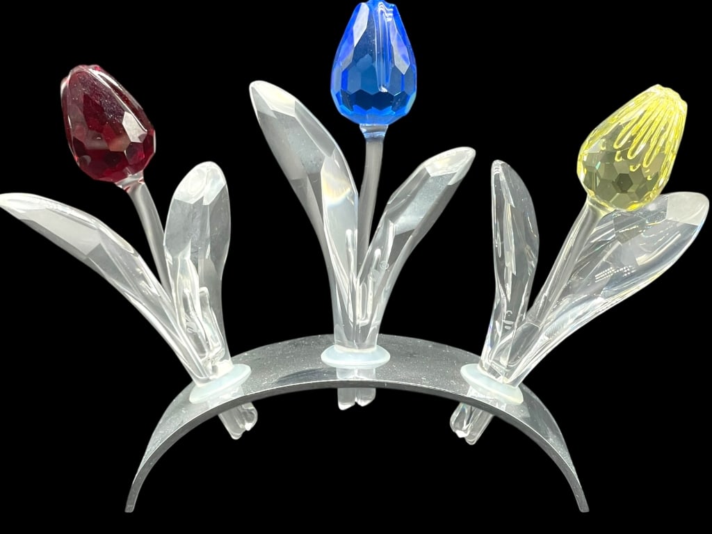 SWAROVSKI CRYSTAL TULIP FLOWERS DISPLAY 4" (1 of 6)