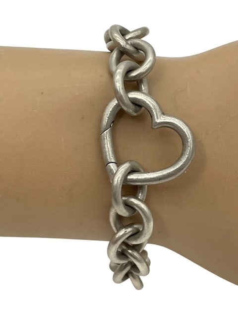 TIFFANY & CO 925 STERLING OPEN HEART LINK BRACELET (1 of 7)