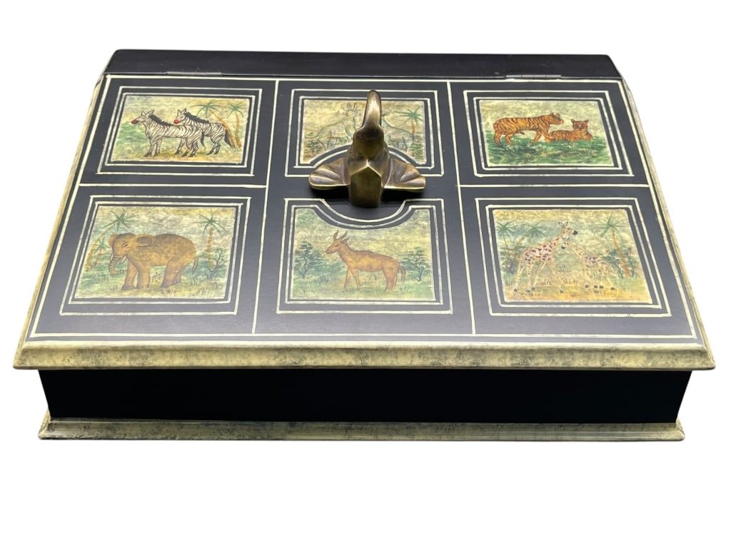 SAFARI ELEPHANT LIDDED STORAGE BOX 15" (1 of 11)