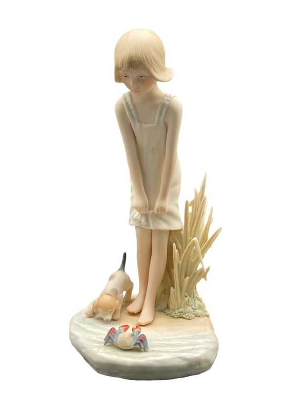 CYBIS GIRL WITH PUPPY & CRAB PORCELAIN FIGURINE (1 of 7)