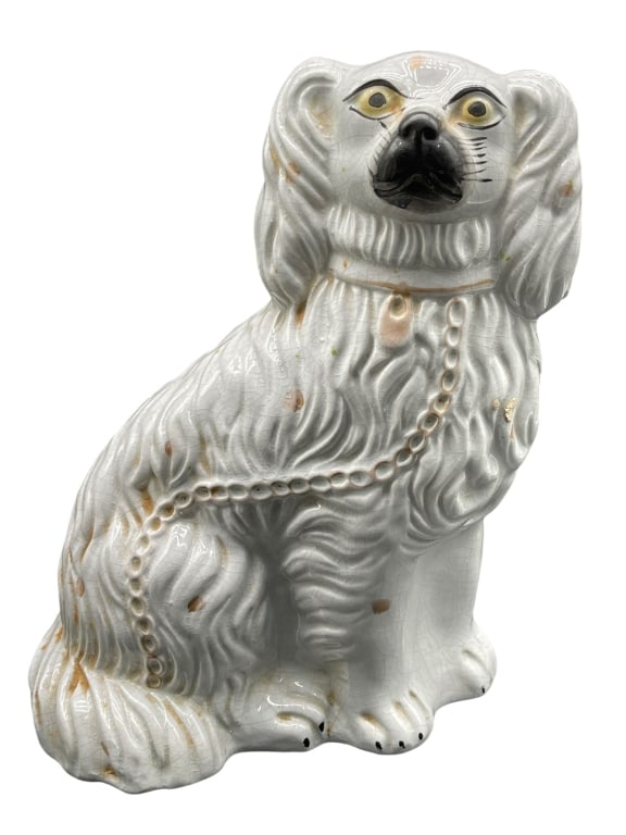 ANTIQUE STAFFORDSHIRE STYLE SPANIEL FIGURINE 10" (1 of 7)