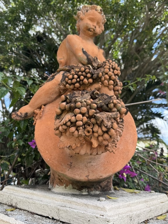 PAIR OF VINTAGE TERRACOTTA CHERUB GARDEN STATUES (1 of 3)