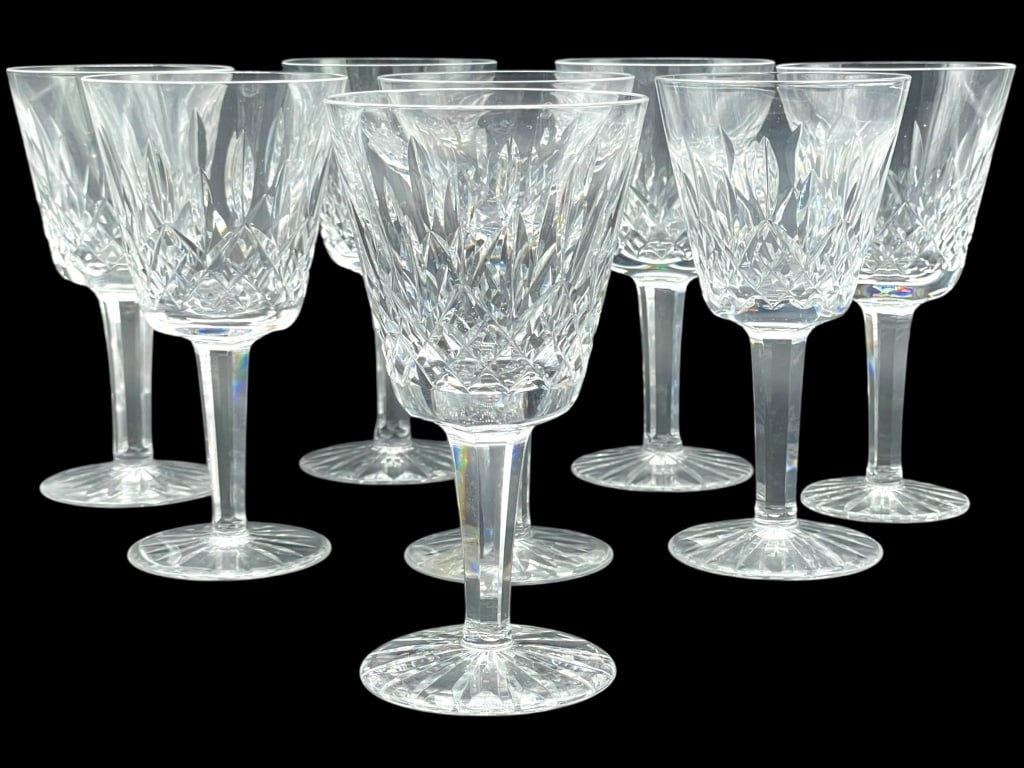 8 WATERFORD LISMORE CLARET WINE GLASSES (1 of 7)