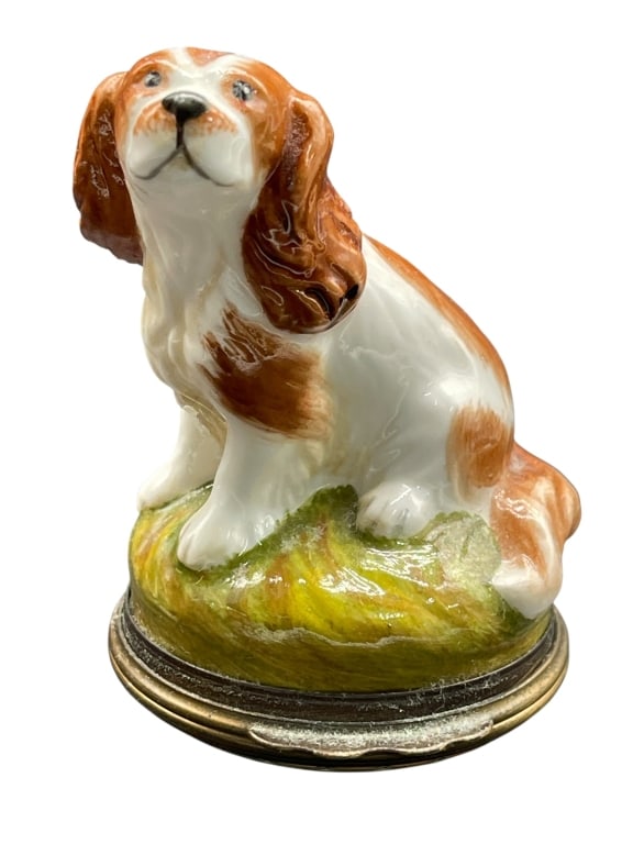LIMOGES CAVALIER KING CHARLES SPANIEL TRINKET BOX" (1 of 5)