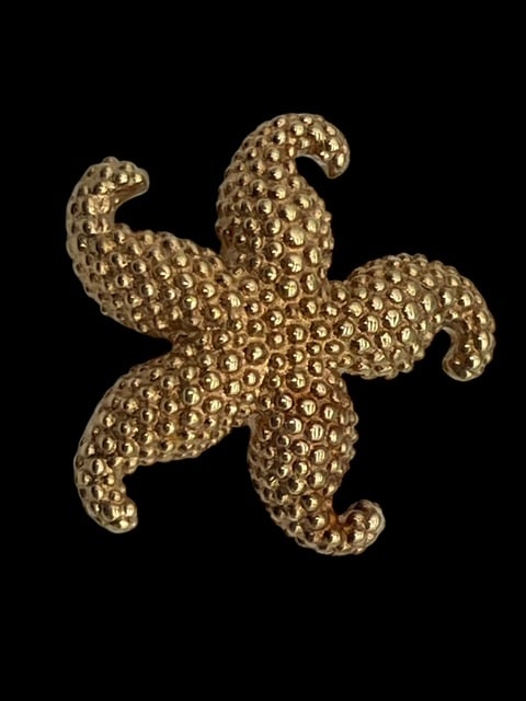 SIGNED JTL 14K YLW GOLD DESIGNER STARFISH PIN 2G (1 of 7)
