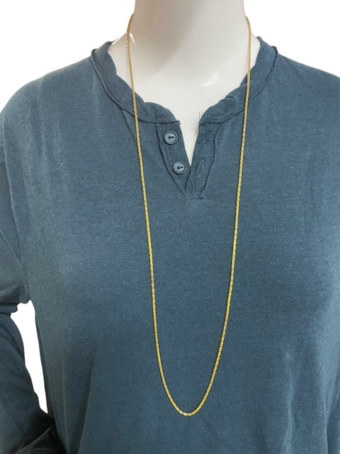 18KT YELLOW GOLD THIN XLONG CHAIN 34" LONG 4 GRAMS (1 of 9)