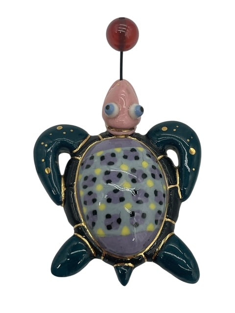 LTD JEWELRY 10 ENAMELED CERAMIC SEA TURTLE HAT PIN (1 of 7)