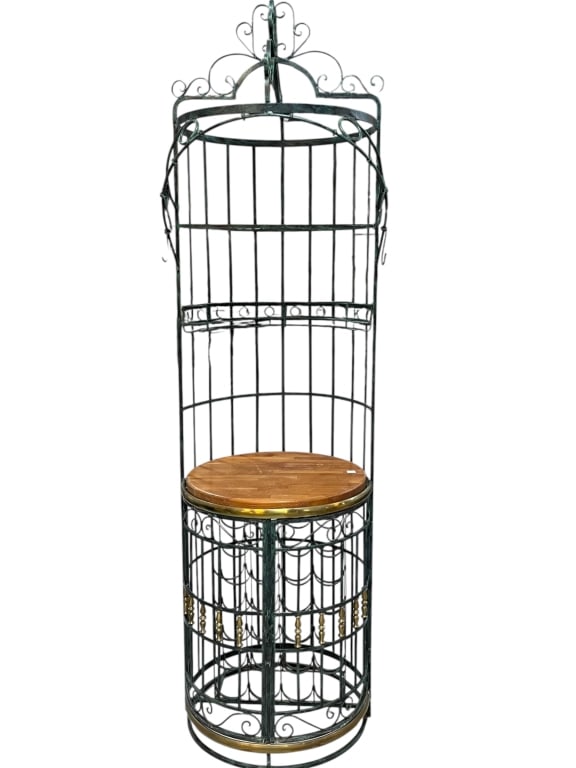 WROUGHT IRON LTD GARDEN ETAGERE / WINE RACK 91": *for alternative shipping options please go to www.dejavuauctionshipping.com -MONUMENTAL INTERNATIONAL WROUGHT IRON LTD GARDEN ÉTAGÈRE / WINE DISPLAY 91" X 25.5" APPROX -Impressive architectural wro