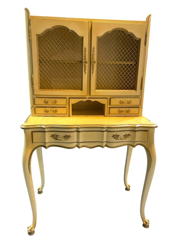 FRENCH LOUIS XV STYLE STEP-BACK WRITING DESK 57" (1 of 8)