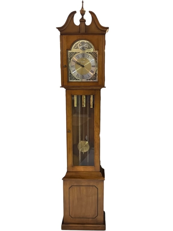 HAMILTON TRIPLE CHIME GRANDFATHER CLOCK 74" (1 of 8)