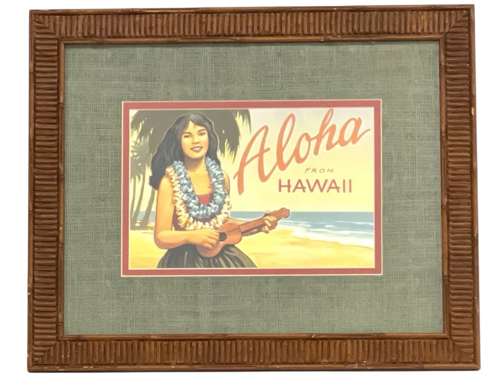 ALOHA FROM HAWAII VTG STYLE TRAVEL ART 22" (1 of 5)