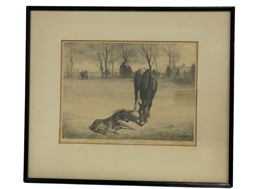 1946 MARE WITH COLT, FILLY PRINT CW ANDERSON 19" (1 of 4)