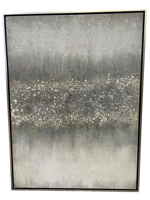 CONTEMPORARY ABSTRACT SILVER ABSTRACT ART 41" (1 of 5)