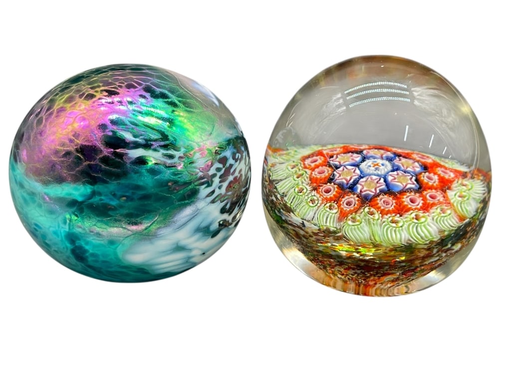 SIGNED ART GLASS & MILLEFIORI PAPERWEIGHTS (1 of 1)