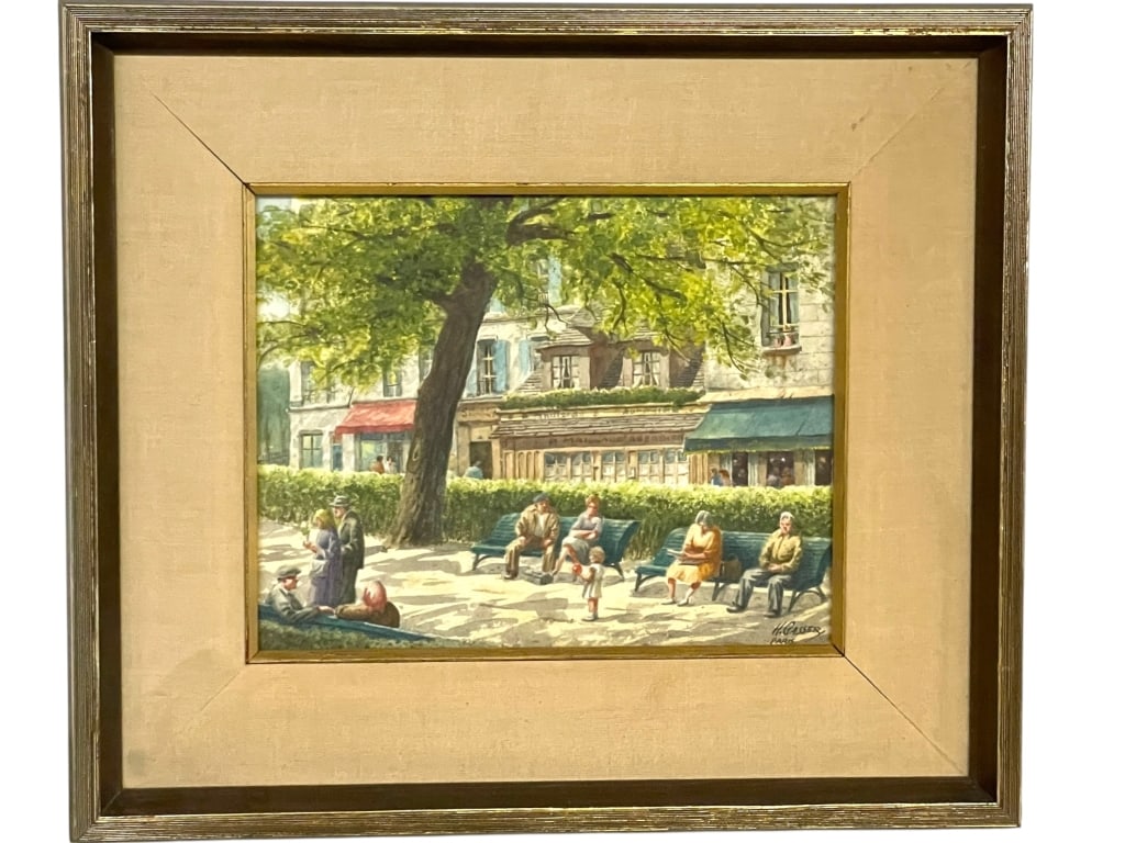 HENRY GASSER SIGNED WATERCOLOR 16": *for alternative shipping options please go to www.dejavuauctionshipping.com -HENRY GASSER SIGNED WATERCOLOR, FRAMED -Original watercolor painting signed by Henry Gasser, executed in a soft, atmospher