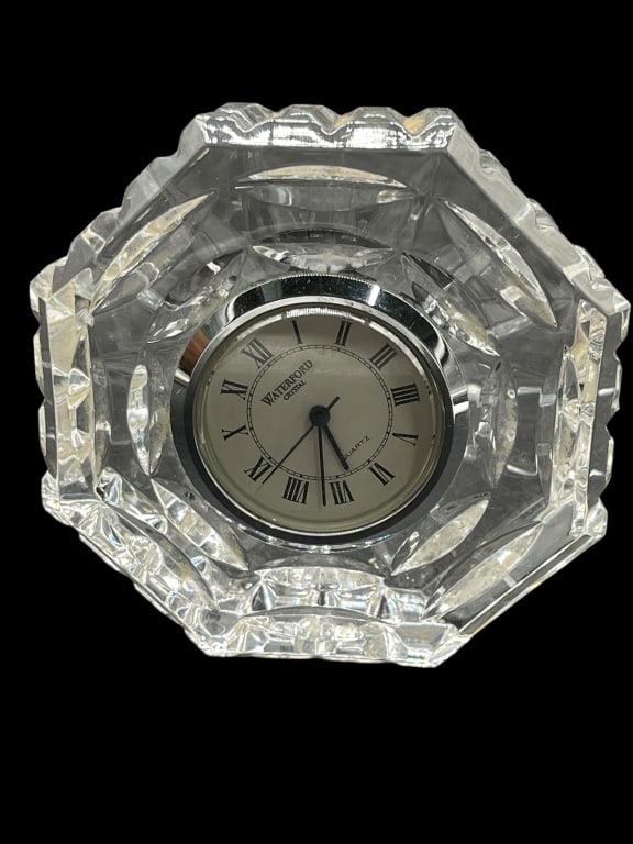 ELEGANT WATERFORD CRYSTAL QUARTZ DESK CLOCK 3" (1 of 5)