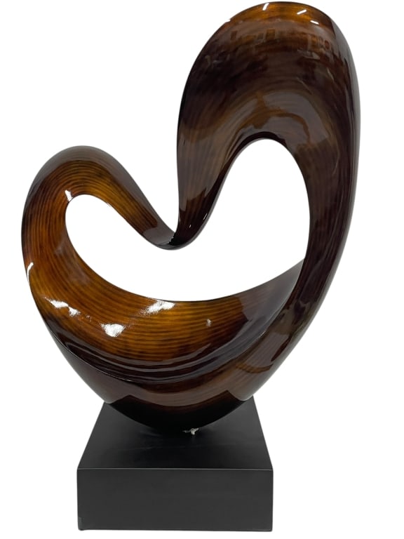 HEBI ART LACQUER WOOD FLOATING HEART SCULPTURE 30" (1 of 1)