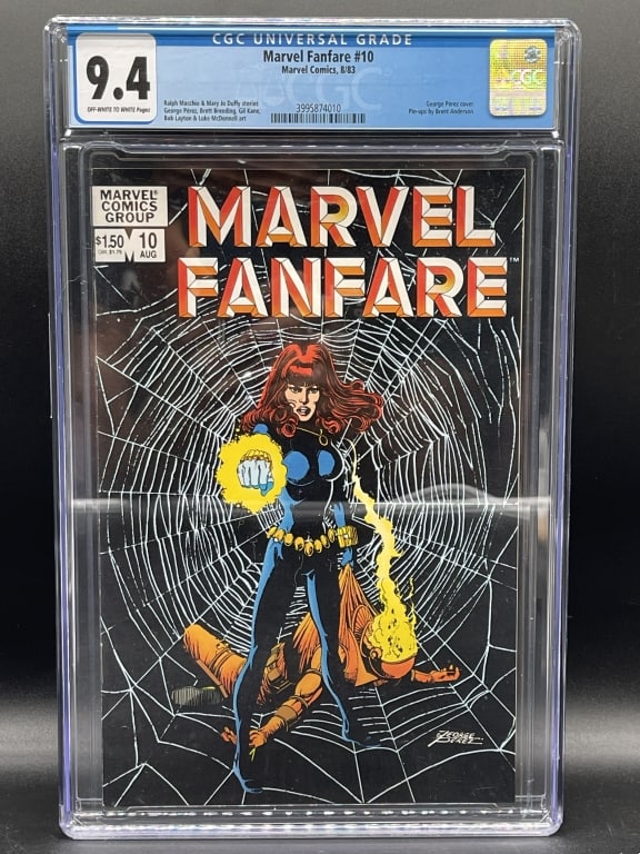 MARVEL FANFARE #10 CGC 9.4 (1983): For ALTERNATE shipping quote or LOCAL PICK-UP DETAILS, please visit dejavuauctionshipping.comMARVEL FANFARE #10 CGC 9.4 OFF-WHITE TO WHITE PAGES GEORGE PÉREZ COVER (1983)Highly collectible CGC
