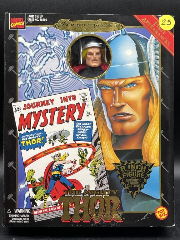 MARVEL FAMOUS THOR JOURNEY INTO MYSTERY FIGURE: For ALTERNATE shipping quote or LOCAL PICK-UP DETAILS, please visit dejavuauctionshipping.com MARVEL FAMOUS COVERS THE MIGHTY THOR “JOURNEY INTO MYSTERY #83” COLLECTOR FIGURE BY TOY BIZ Classi