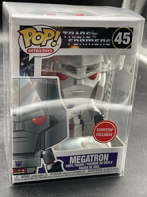 FUNKO POP! RETRO TOYS TRANSFORMERS MEGATRON #45: For ALTERNATE shipping quote or LOCAL PICK-UP DETAILS, please visit dejavuauctionshipping.com FUNKO POP! RETRO TOYS TRANSFORMERS MEGATRON #45 VINYL FIGURE GAMESTOP EXCLUSIVE Collectible **Funko Pop! R