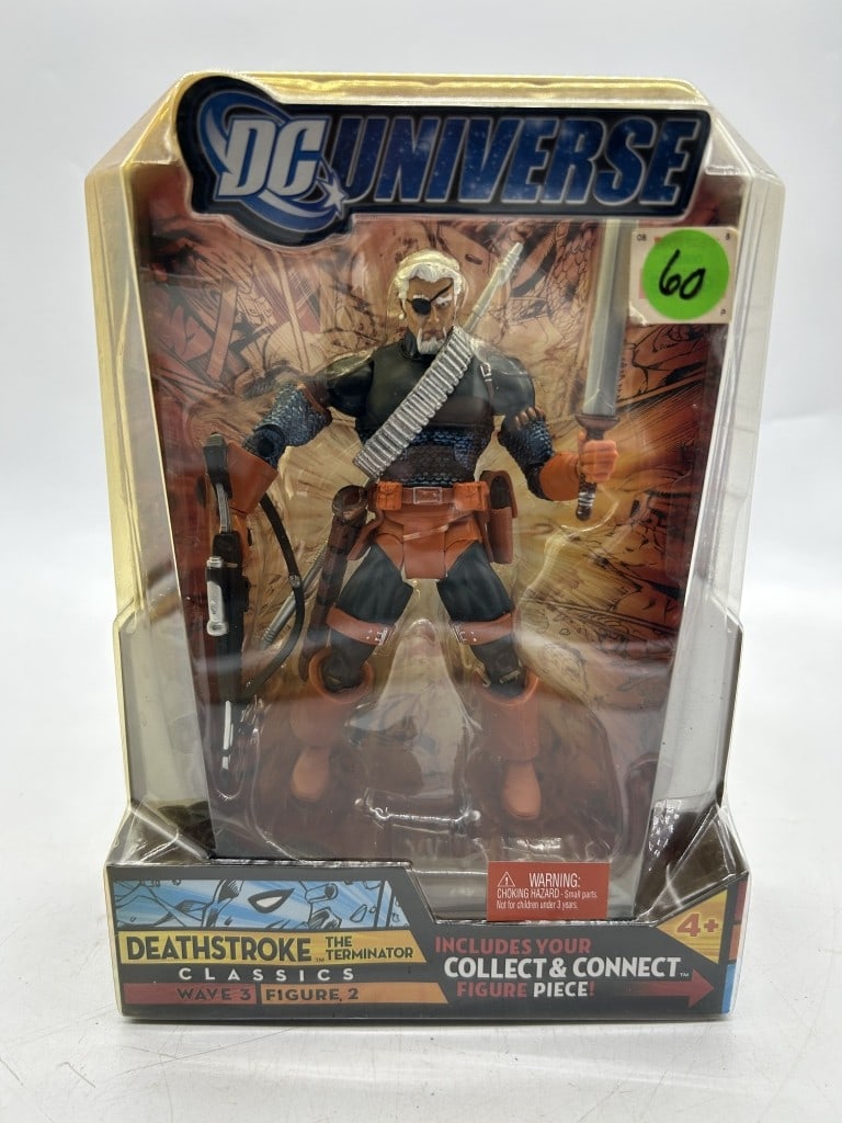 DC UNIVERSE DEATHSTROKE TERMINATOR ACTION FIGURE: For ALTERNATE shipping quote or LOCAL PICK-UP DETAILS, please visit dejavuauctionshipping.com MATTEL DC UNIVERSE CLASSICS DEATHSTROKE THE TERMINATOR WAVE 3 ACTION FIGURE COLLECT & CONNECT SOLOMON GRUN