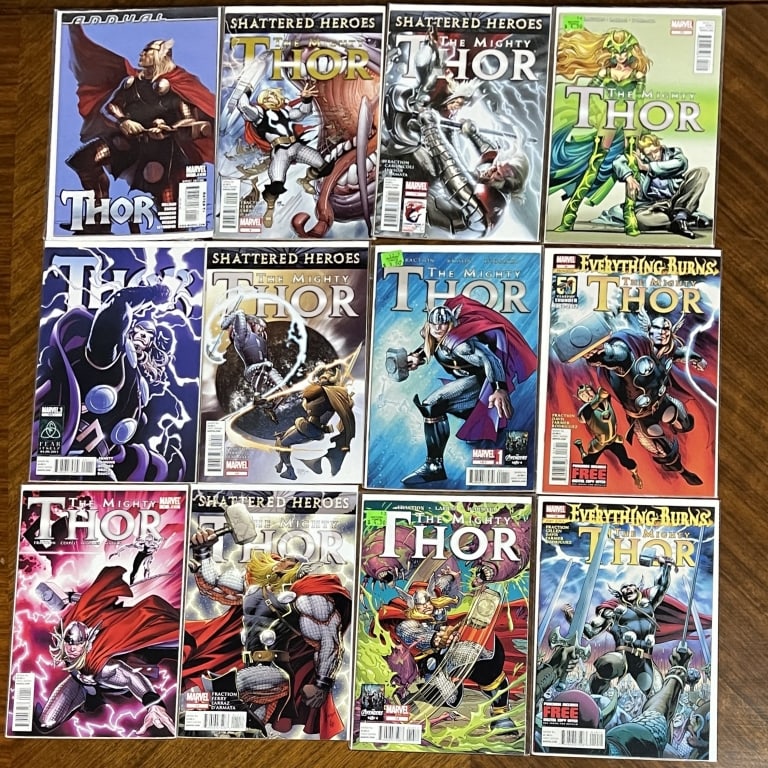 THE MIGHTY THOR COMIC BOOK LOT OF 12 MARVEL COMICS (1 of 2)