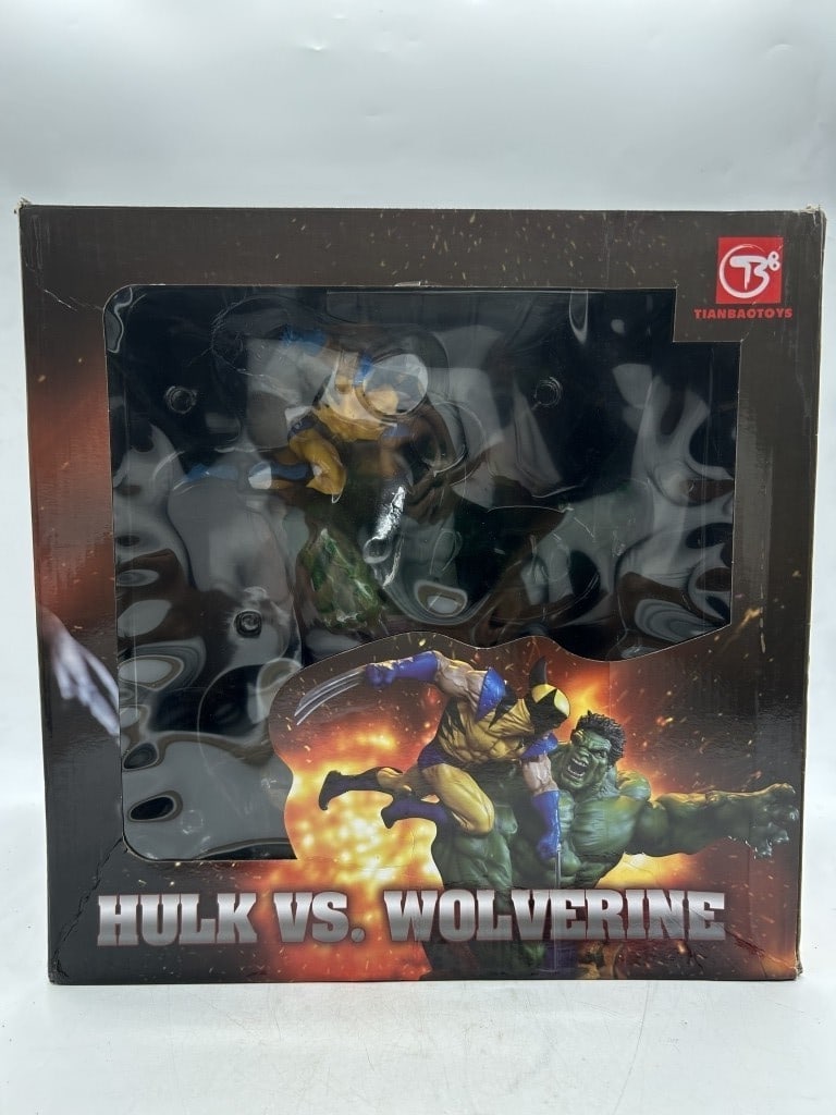MARVEL HULK V WOLVERINE STATUE DIORAMA COLLECTIBLE: For ALTERNATE shipping quote or LOCAL PICK-UP DETAILS, please visit dejavuauctionshipping.com TIANBAOTOYS MARVEL HULK VS WOLVERINE ACTION STATUE DIORAMA COLLECTIBLE Dynamic Marvel collectible statue f