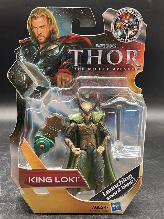 THOR THE MIGHTY AVENGER KING LOKI ACTION FIGURE: For ALTERNATE shipping quote or LOCAL PICK-UP DETAILS, please visit dejavuauctionshipping.com MARVEL STUDIOS THOR KING LOKI LAUNCHING SWORD BLAST ACTION FIGURE BY HASBRO Official **Marvel Studios Thor